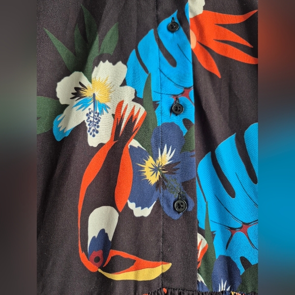 Tristan Black Floral Bird Midi Dress - Picture 6 of 10